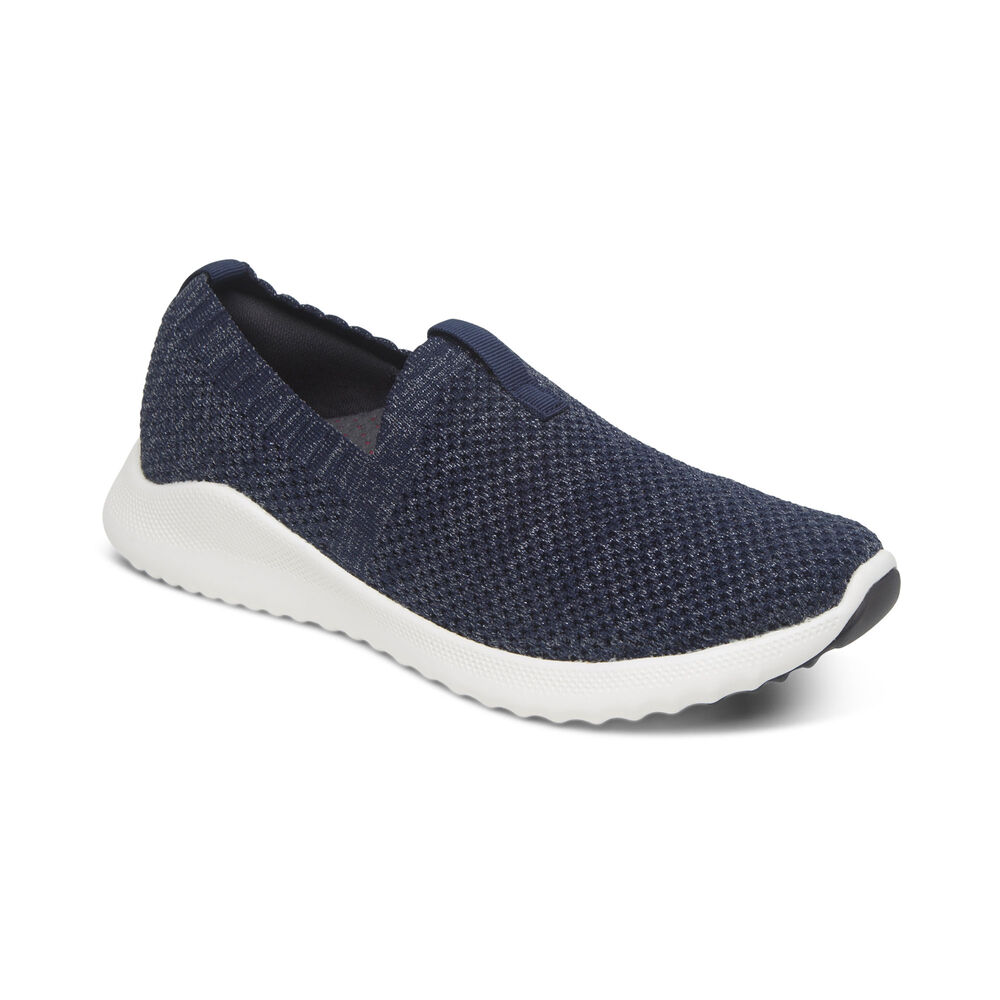 Aetrex Women's Angie Arch Support Sneakers - Navy | USA 9AWUNUF